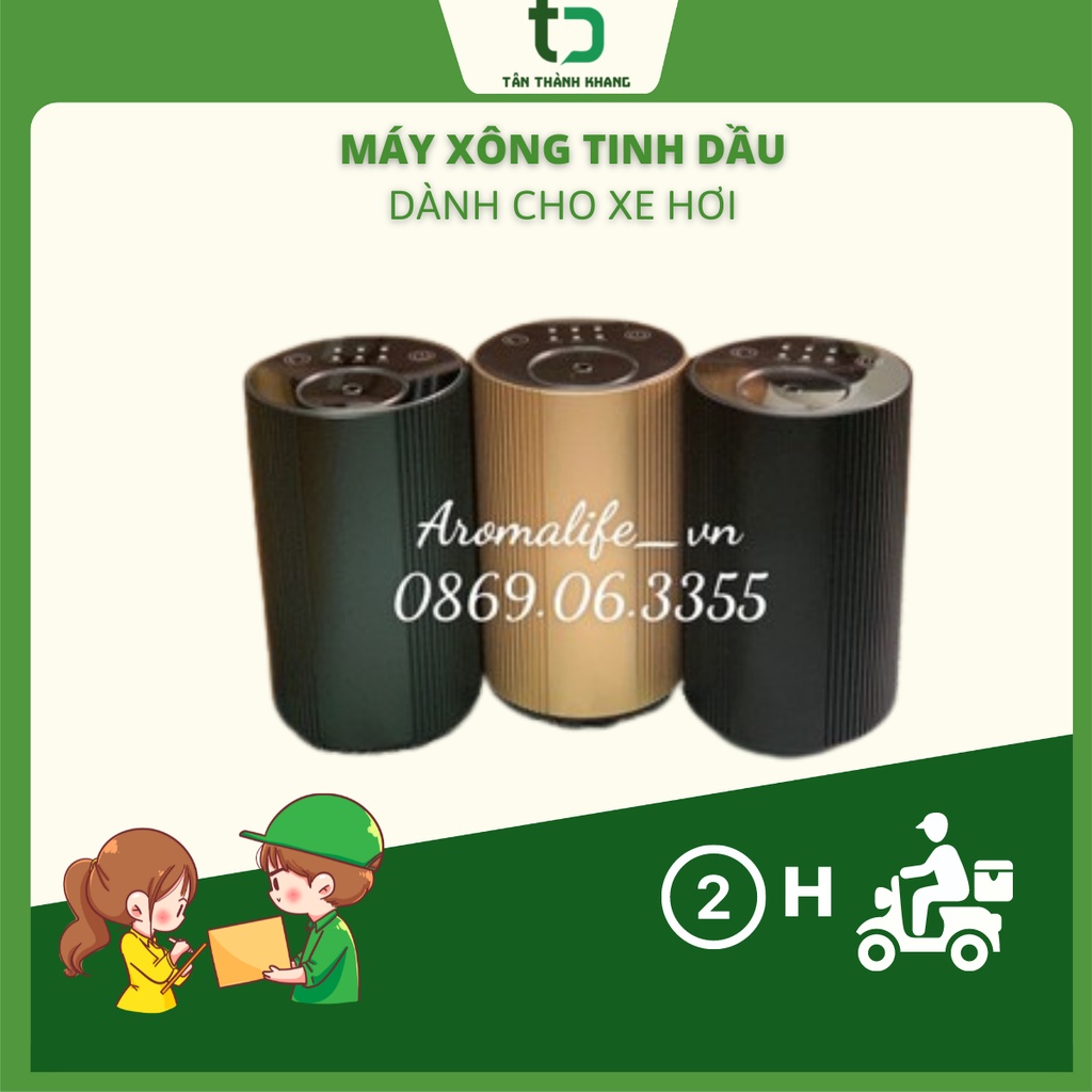 [HÀNG CAO CẤP_ MẪU 2021] Máy xông tinh dầu xe hơi_Máy khuếch tán tinh dầu_khử mùi xe hơi_AROMA LIFE