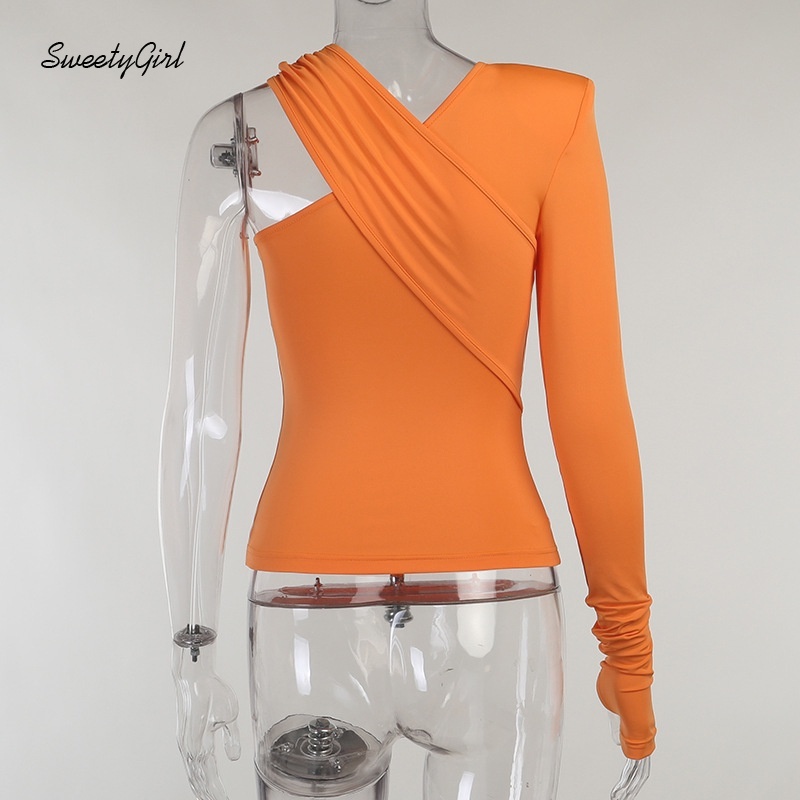 Áo Thun Tay Dài Dáng Ôm Màu Trơn Thời Trang Dành Cho Nữ