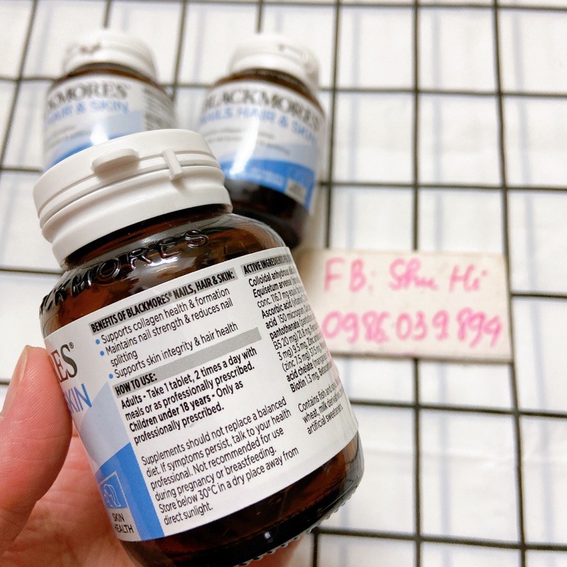 (Mẫu mới) Viên uống đẹp da, tóc, móng - Blackmores Nails Hair Skin 60 viên Úc - Đủ bill | BigBuy360 - bigbuy360.vn