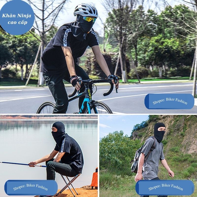Khăn trùm đầu ninja phượt chống nắng loại 1, Vải cao cấp, thoáng mát, co dãn 4 chiều, thấm hút mồ hôi nhanh