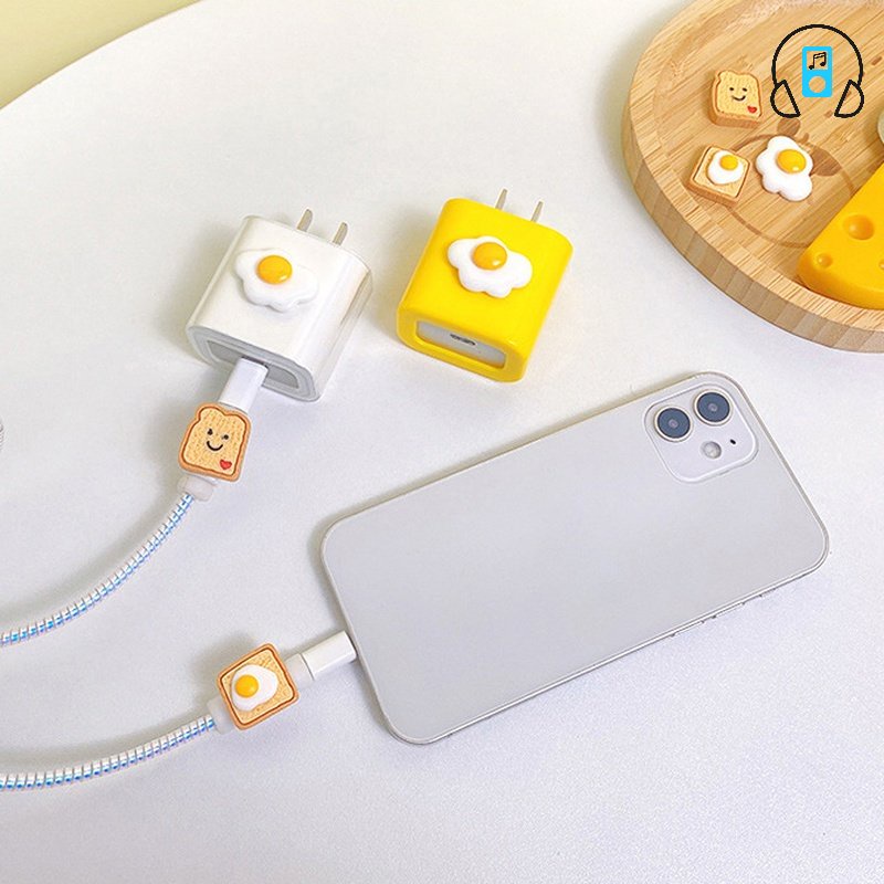 Phụ Kiện Bảo Vệ Đầu Dây Cáp Sạc Hình Quả Trứng Hoạt Hình Đáng Yêu