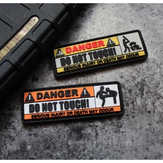 Patch_miếng dán velcro PVC cảnh báo_warning_chiến thuật