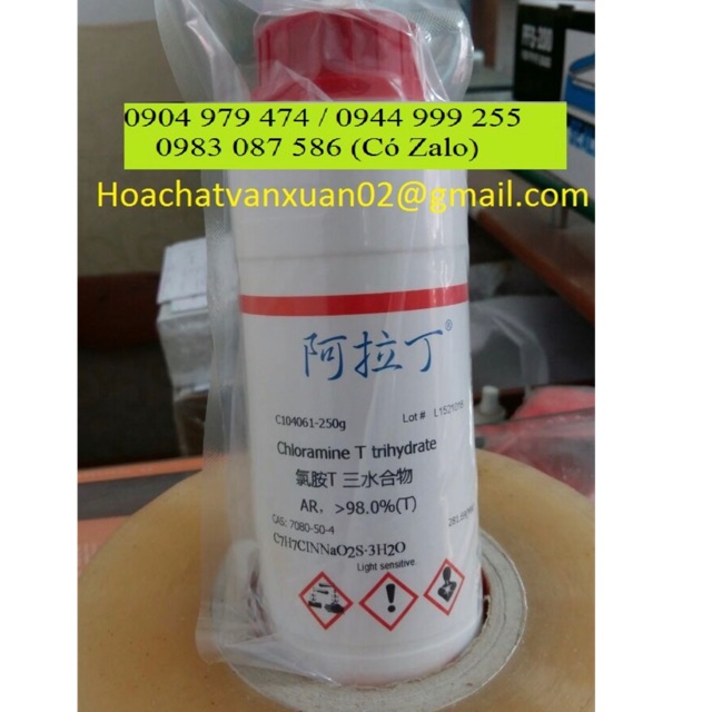 Chloramine T trihydrate CAS 7080-50-4 C7H7CINNaO2S·3H2O chai 250g