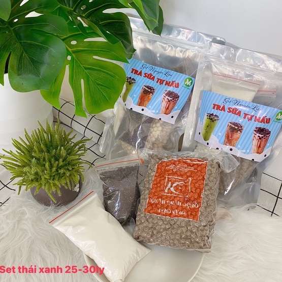 Set trà sữa tự pha thái xanh-thái đỏ, trân châu đường đen  - Set trà sữa tự nấu giá rẻ, nhiều topping