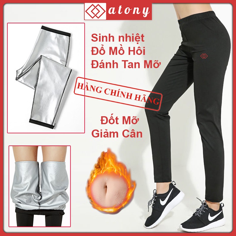 Quần Sinh Nhiệt Giảm Cân ATONY - Đổ Mồ Hôi, Tan Mỡ Bụng, Định Hình - Tập Gym, Yoga, Chạy Bộ, Boxing