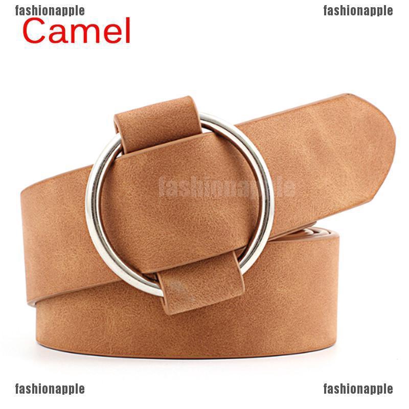 Thắt Lưng Da Khóa Tròn Kim Loại Phong Cách Boho Cổ Điển Cho Nữ