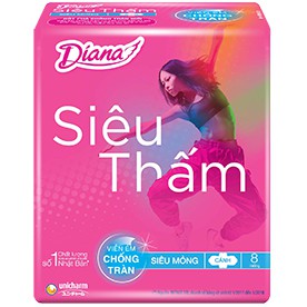 Băng vệ sinh Diana siêu thấm siêu mỏng Cánh 08 miếng