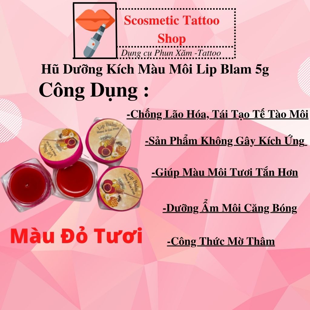 Hũ dưỡng kích màu môi Lip balm thần thánh ,dưỡng ẩm môi mềm mại chống nứt nẻ -5g Handmade
