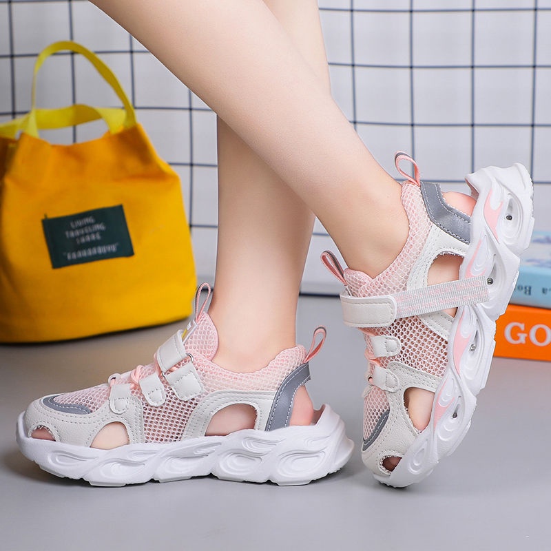Sandal Phối Lưới Thoáng Khí Thời Trang Mùa Hè 2022 Cho Bé Gái