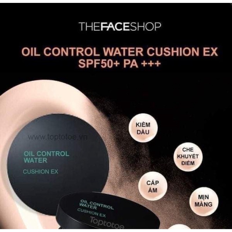 PHẤN NƯỚC SIÊU KIỀM DẦU THE FACE SHOP OIL CONTROL SPF50+PA+++[CHÍNH HÃNG]