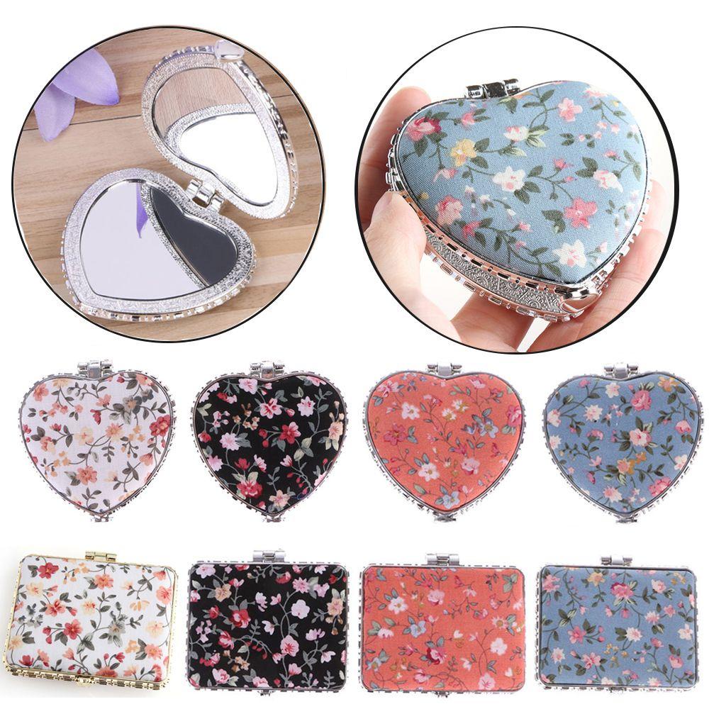 Gương Trang Điểm Mini Thiết Kế Nhỏ Gọn Họa Tiết Hoa Tiện Dụng Mang Theo Du Lịch Cho Nữ