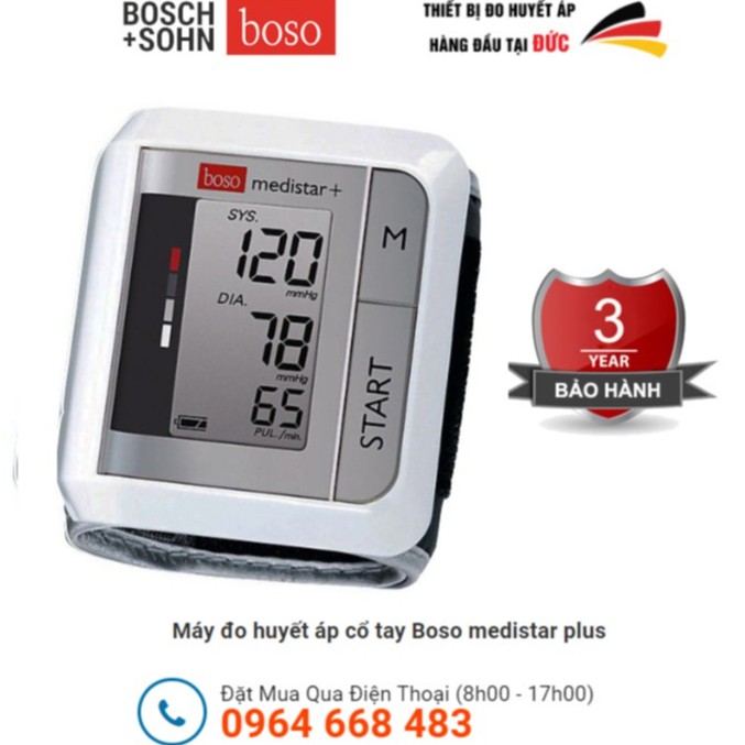 Máy Đo Huyết Áp Cổ Tay Boso Medistar+ - Thiết Bị Y Tế Chính Xác từ Đức
