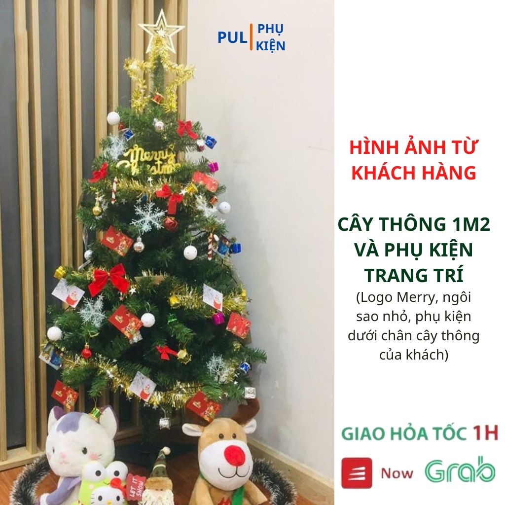 Cây thông noel 1m2 để bàn mini trang trí giáng sinh trong nhà ngoài trời kèm nhiều phụ kiện đẹp trang trí cây thông 1.2m