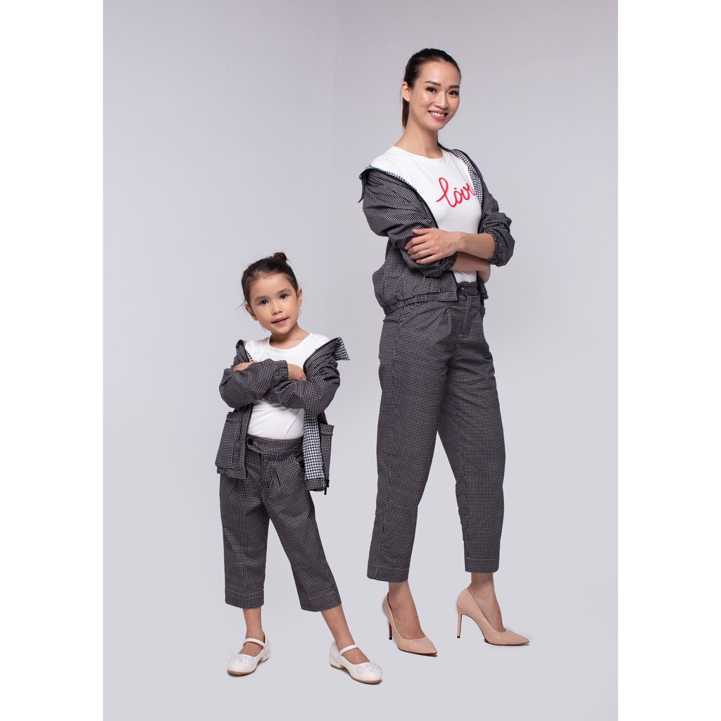 Quần kiểu lưng đen chấm trắng bé gái 10- 12 kg để đi chơi QDG020 - JADINY