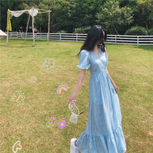 Đầm maxi xanh đuôi cá// | BigBuy360 - bigbuy360.vn