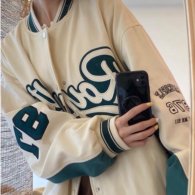 Áo khoác bomber áo bomber dáng vasity nam nữ royalty chất vải nỉ gió 2 lớp unisex MB016