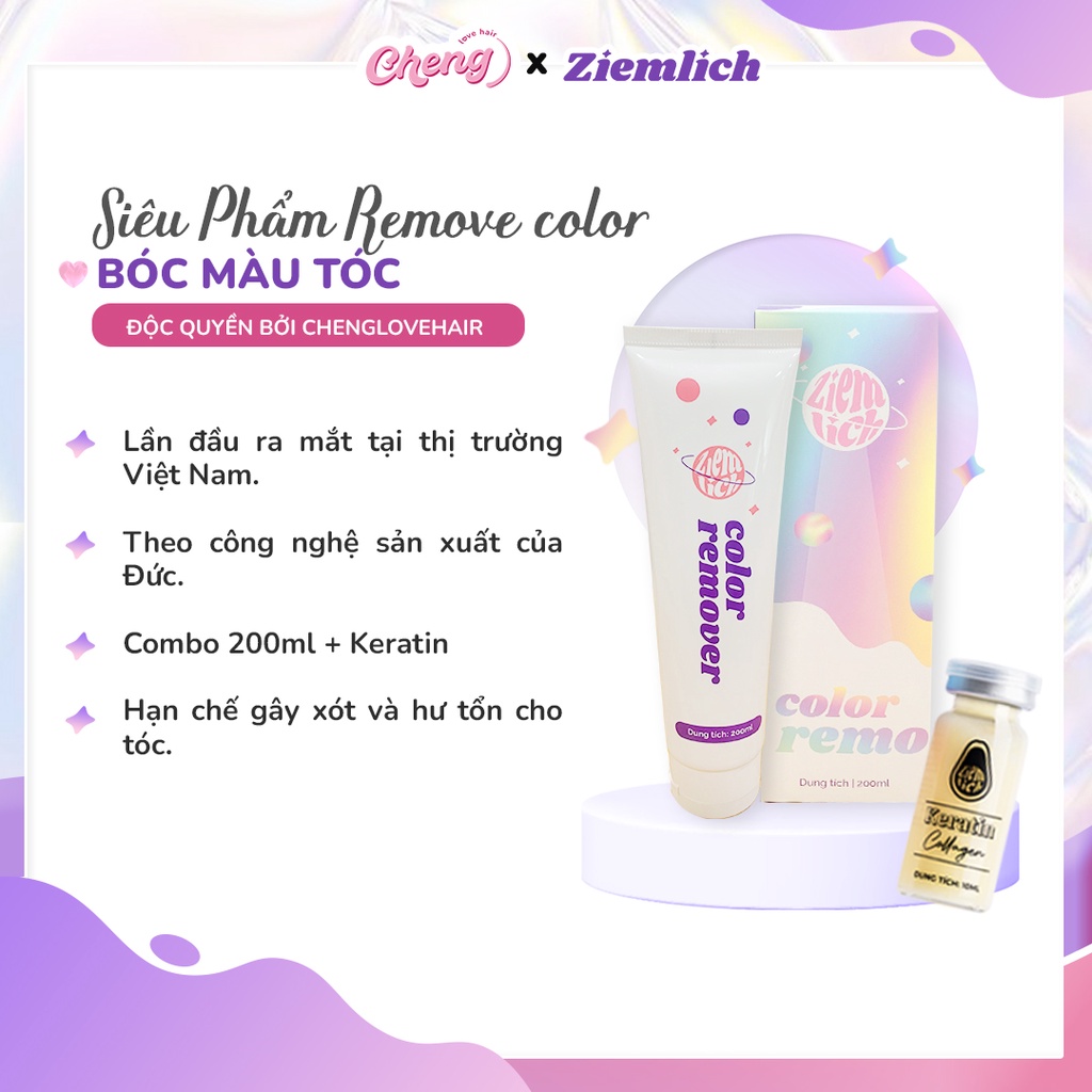 [ĐỘC QUYỀN] Bóc màu Ziemlich - Bóc màu chuẩn tông, tóc mượt căng bóng | Chenglovehair