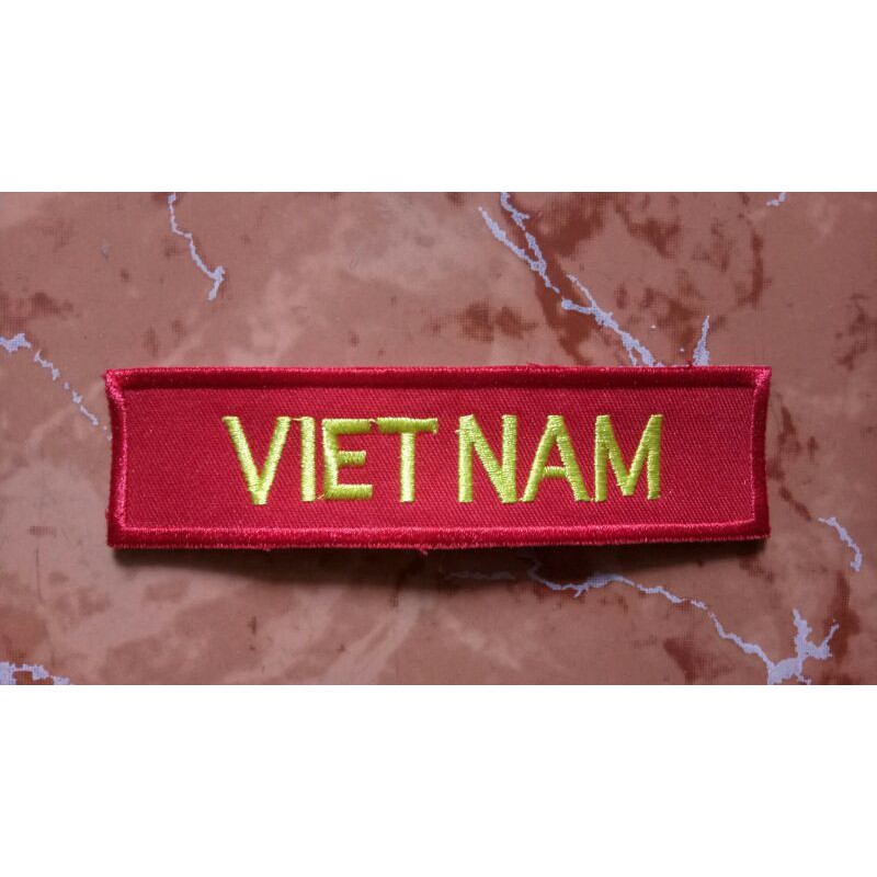 Patch vải sticker dán áo,  balo chữ Việt Nam có nhám dính