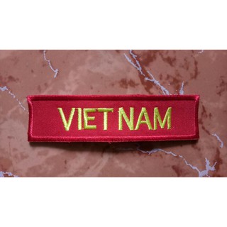 Patch vải sticker dán áo, balo chữ Việt Nam có nhám dính