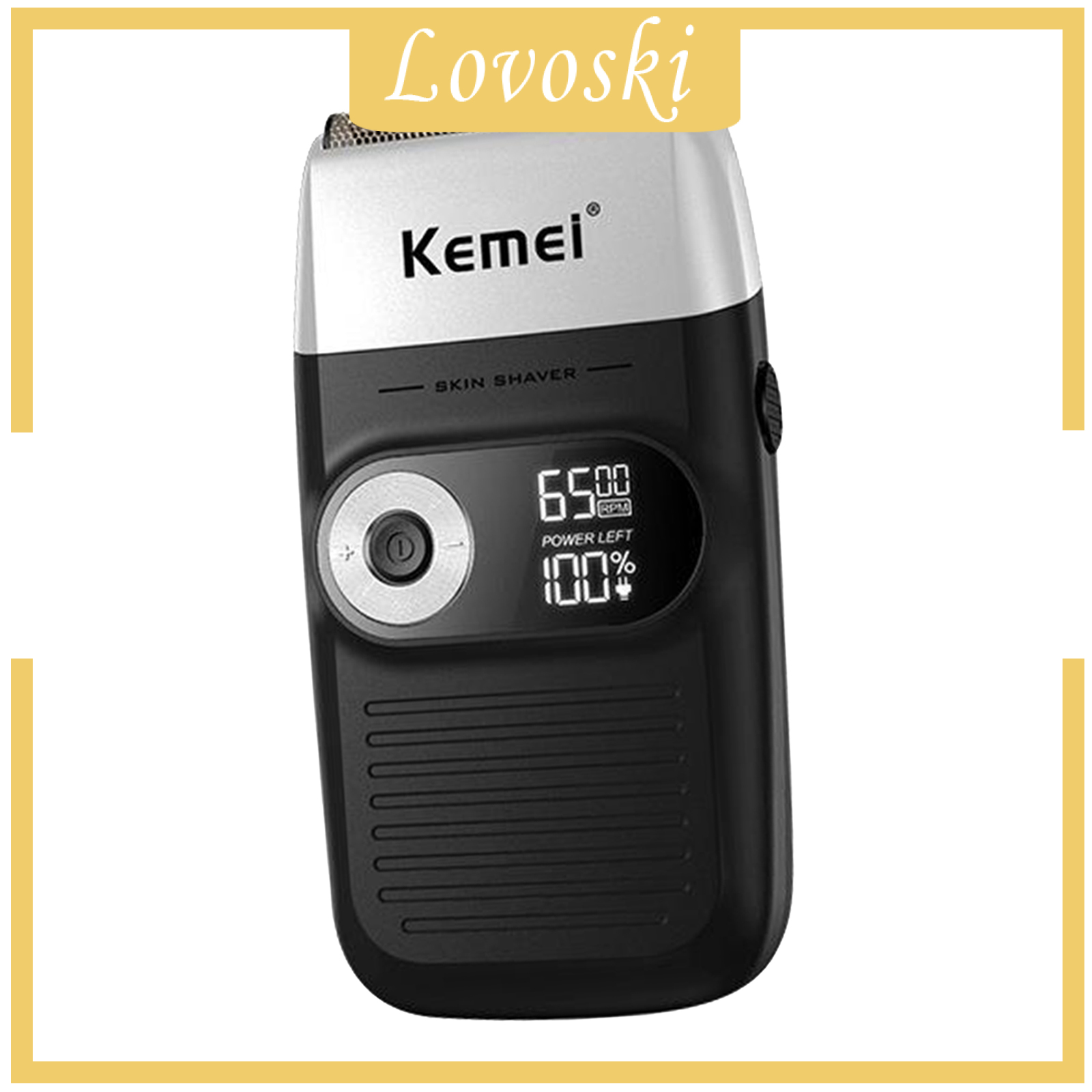 [LOVOSKI]Washable KM-2026 Electric Shaver USB Rechargeable Razor Beard Trimmer Rock Black