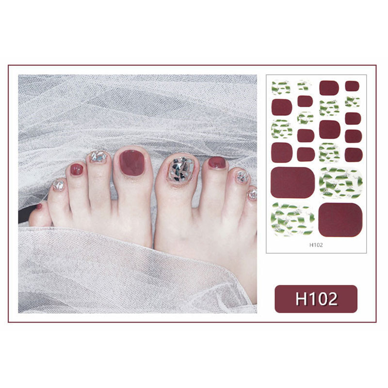 Set 22 Miếng Dán Móng Chân Nhãn Dán 3d Thời Trang Diy H101-120