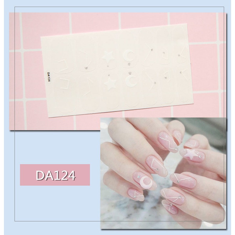 Bộ nail sticker 14 miếng dán móng tay trang trí 3D DA121 - DA140 xinh xắn chống thấm nước