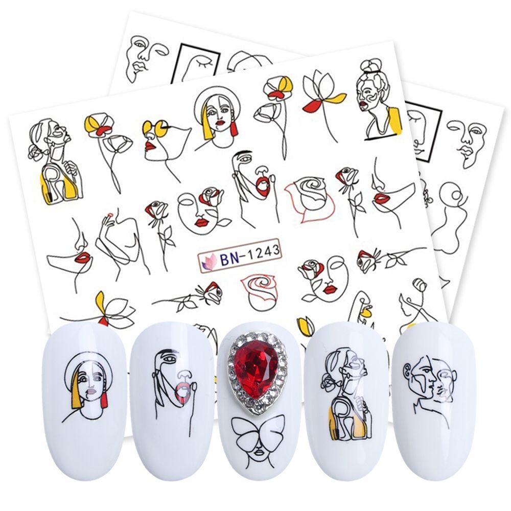 Miếng Dán Trang Trí Móng Tay Màu Đen Họa Tiết Chữ Girl Độc Đáo DIY