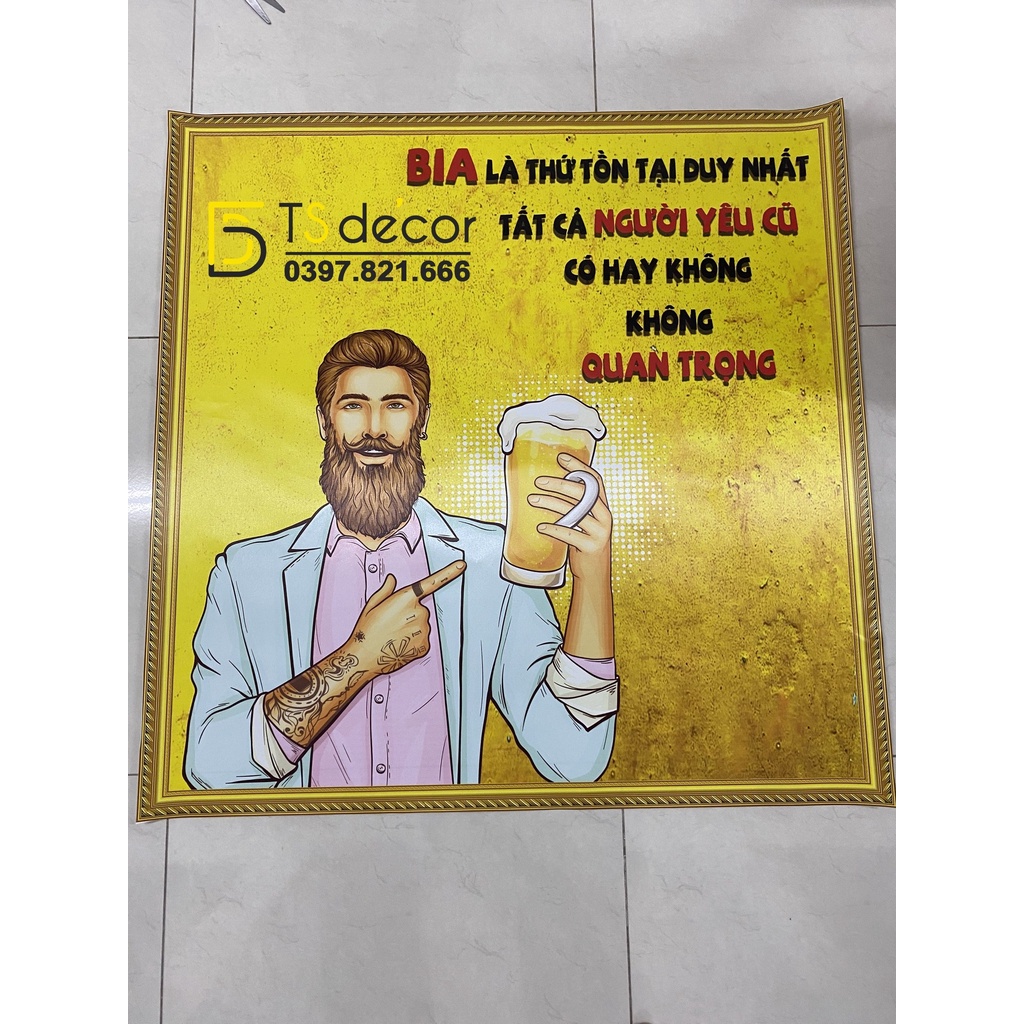 Tranh dán tường hàng quán dân dã 3D, tặng keo và dụng cụ dán tự thi công đơn giản, nhanh gọn, sạch sẽ