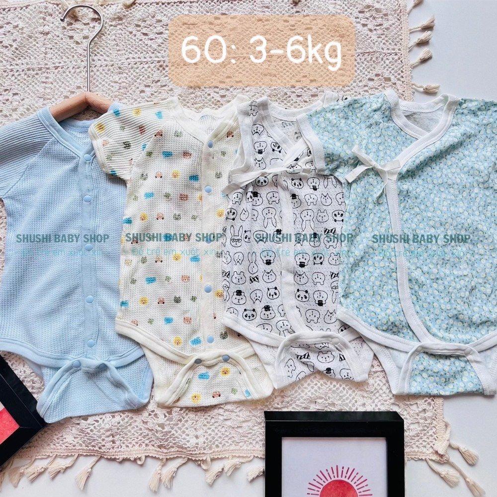Bộ body suit bé trai bé gái hàng xuất dư vải cotton mềm mịn thoáng mát cho bé Shushibaby
