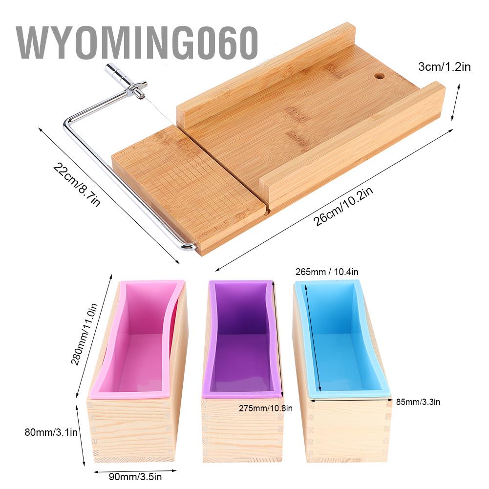 [Hàng Sẵn] 1200ml Khuôn làm xà phòng silicone tự Bộ hộp gỗ cắt bằng tay với Dụng cụ nhà bếp quy mô【Wyoming060】