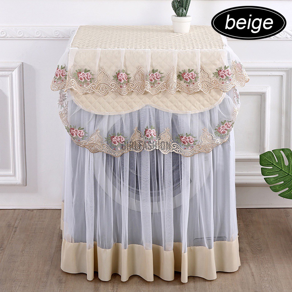 Red/ Purple/ Gray/ Beige Lace Dustproof Protector Floral Washing Machine Cover 60*60*85cm Home Decor