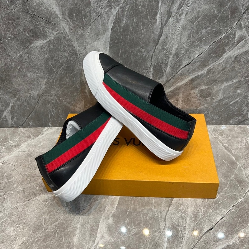 Giày Slipon Nam G-C Đế Cao Su Cao Cấp - Giày Nam Sọc Đỏ
