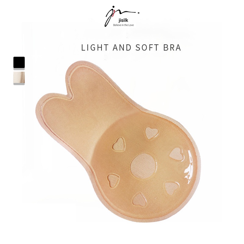 Dán ngực jisilk nâng, miếng dán ngực tai thỏ đen be nude mặc đầm dự tiệc chuẩn form nhập khẩu - P.DAN-04