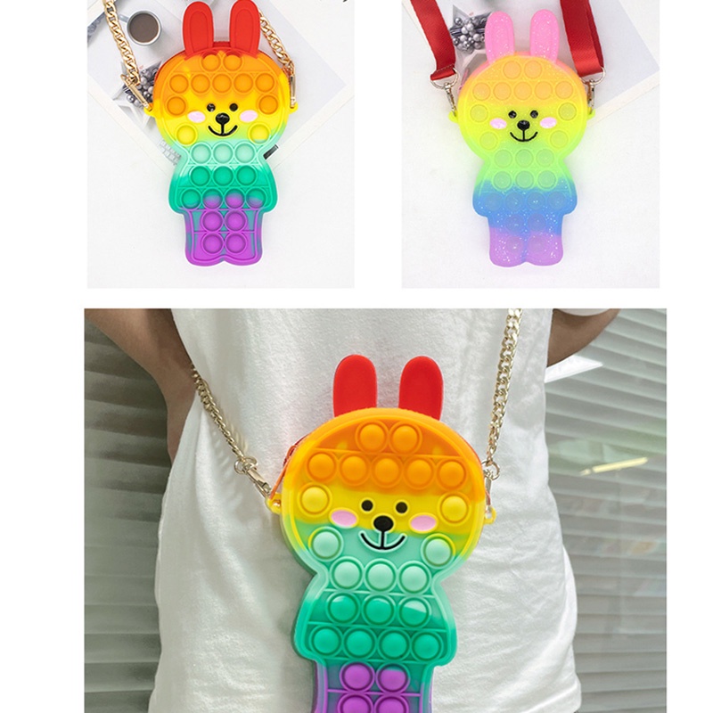 Mới Túi Đeo Chéo Hình Thỏ Con Bằng Silicon Đáng Yêu