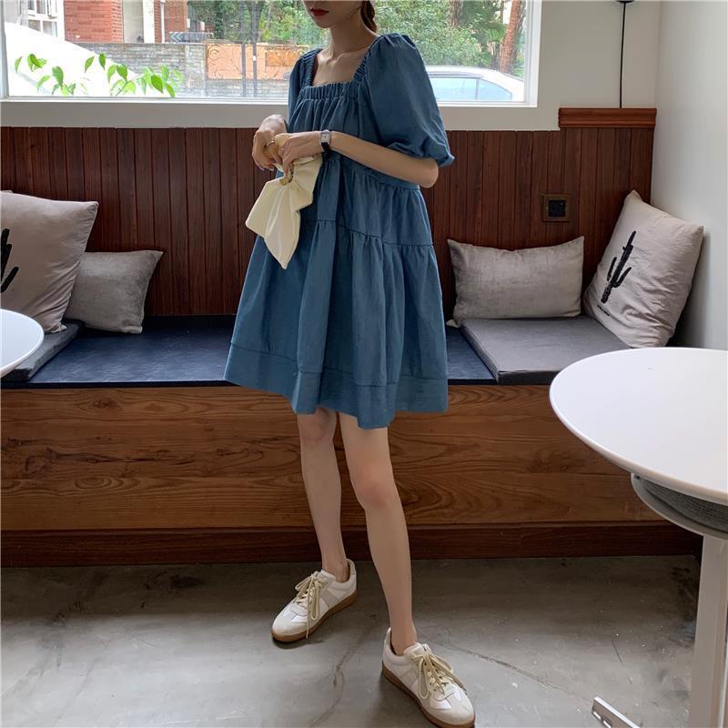 Đầm tay ngắn dáng ôm thời trang mùa hè phong cách hàn quốc cho nữ
