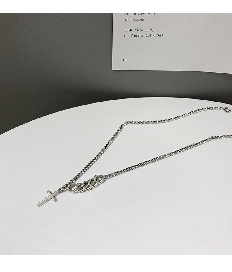 Vòng cổ dạng dây xích mặt dây hình chữ thập phong cách retro thời trang cá tính