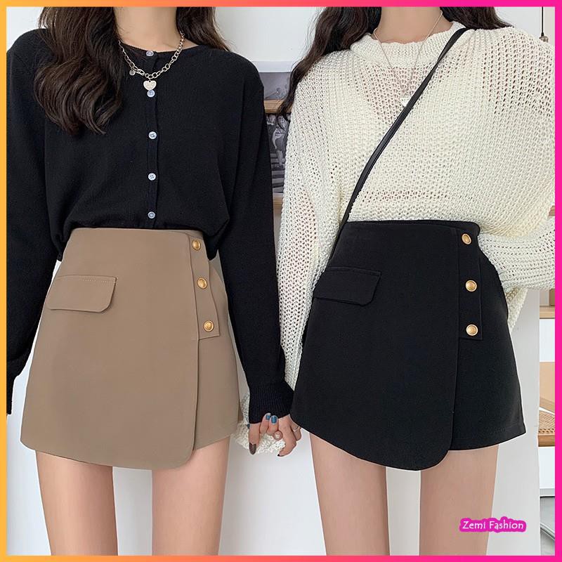 Quần giả váy cạp cao khuy lệch Ulzzang | BigBuy360 - bigbuy360.vn