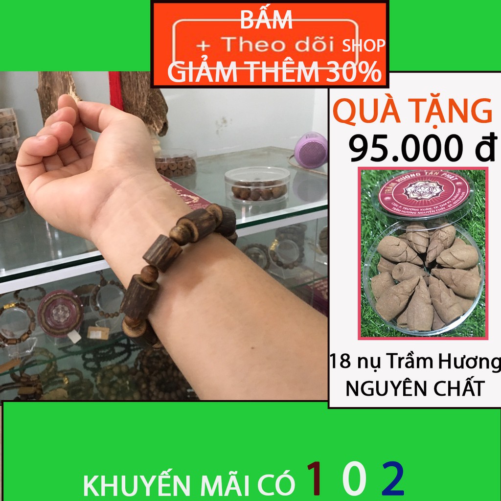 Vòng Tay Trầm Hương 🔥 Sánh Thiên Nhiên 🔥 Cực Chất ( Tặng Hộp Nhang Nụ Trầm Hương 18 Búp Sen nguyên chất ) | BigBuy360 - bigbuy360.vn