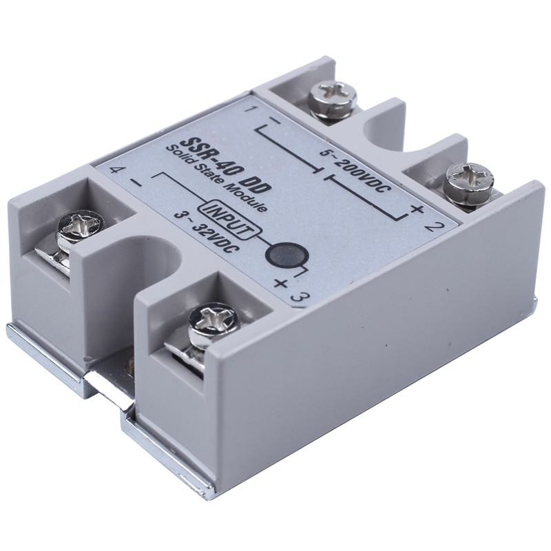 Single Phase Solid State Relay DC-DC SSR-40DD 40A DC3-32V DC5-60V White+Sier