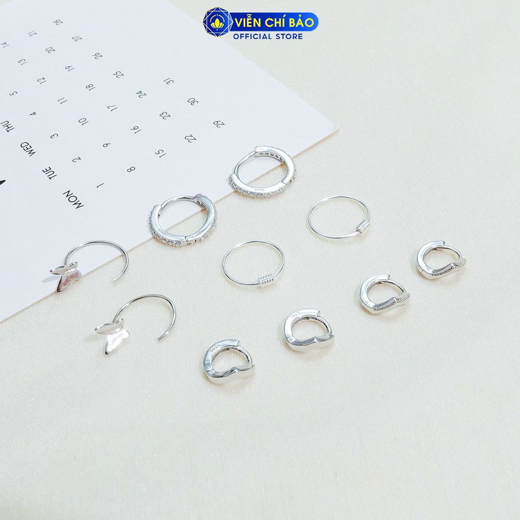 Bông tai bạc nữ chất liệu bạc 925 thời trang phụ kiện trang sức nữ thương hiệu thương hiệu Viễn Chí Bảo B400360*