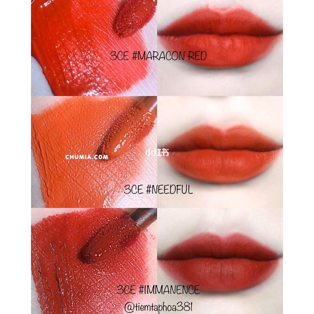 Son kem lì 3CE Lip Tint môi lâu trôi không trôi giá rẻ học sinh bộ trang điểm chính hãng SON chumia
