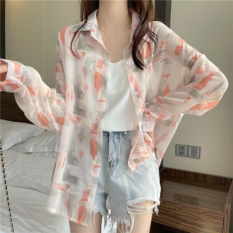 Áo Khoác Sơ Mi Cardigan Tay Dài Chống Nắng Dáng Rộng Thời Trang Mùa Hè Phong Cách Hàn Quốc Mới 2022