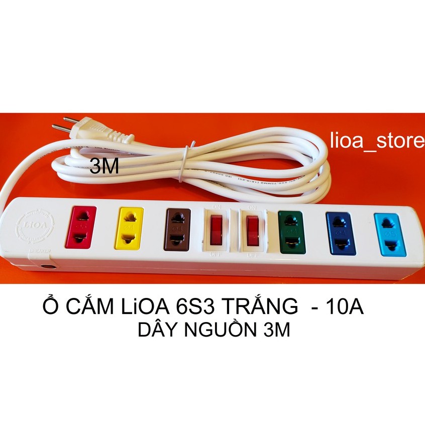 Ổ CẮM Li0A 6S TRẮNG - LOẠI PHỔ THÔNG CÓ ATTOMAT .