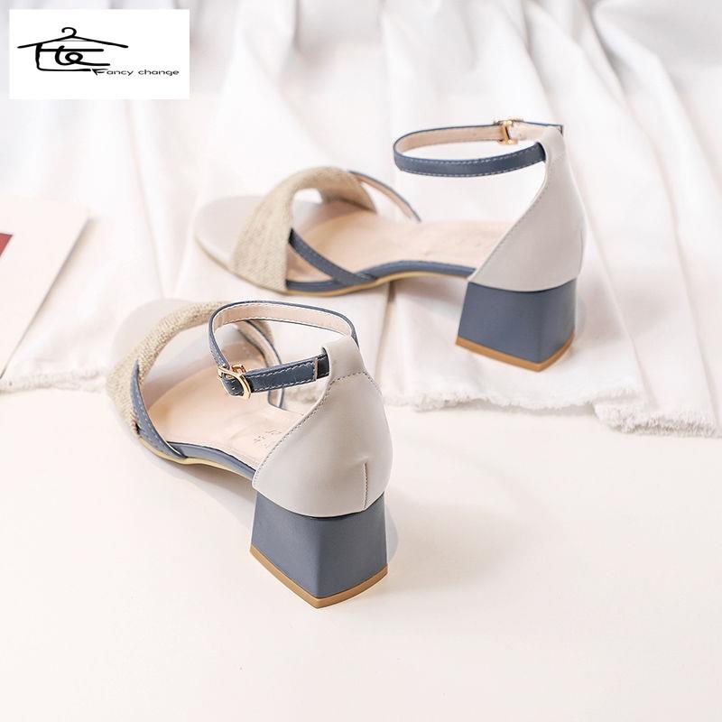 Hàng Có Sẵn Bán Chạy ~ Sandal Cao Gót Phối Khóa Cài Phong Cách Roman Mùa Hè Nhẹ Nhàng Dễ Phối Đồ Phong Cách Mới Cho Nữ