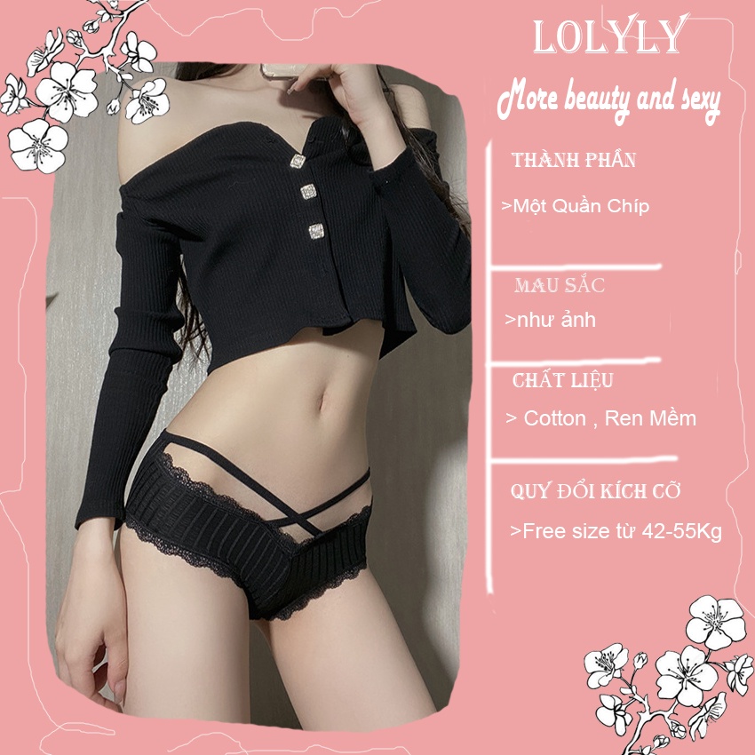 Quần Lót Nữ COTTON Viền Ren Sexy Gân Tăm 2 Dây Đan Chéo Quyến Rũ Mẫu DL7 | BigBuy360 - bigbuy360.vn