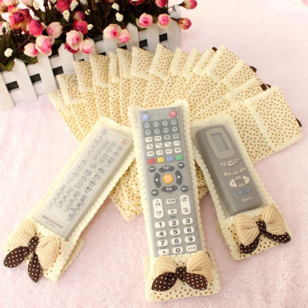 Túi vải đựng remote điều khiển TV đính nơ bướm xinh xắn