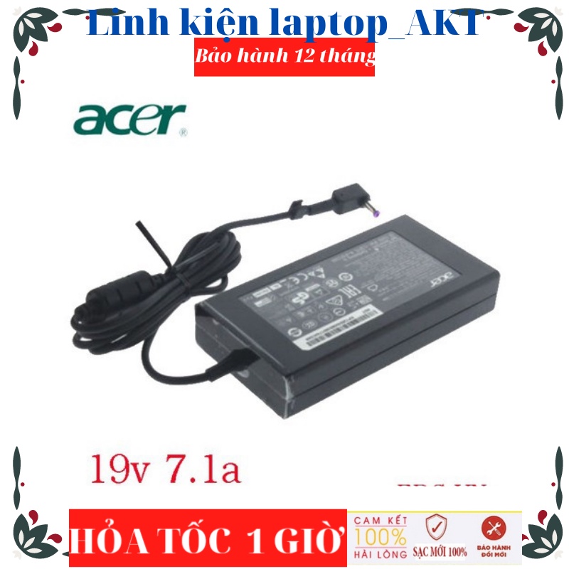 Sạc laptop Acer 19V-7.1A-135W-ZIN Aspire 7 V15 V17 8940 9800 9810 9920 L100 L310 L320 T5000 Travelmate 2700 2000 2100