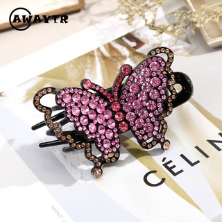 Kẹp tóc nơ ba răng đính đá thời trang