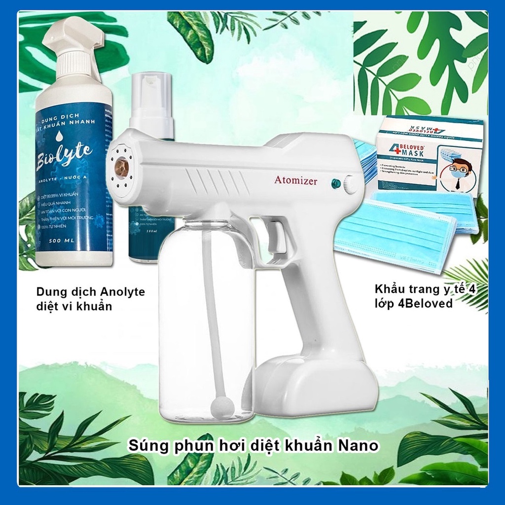 Súng phun khử khuẩn, súng xịt khuẩn khử trùng cầm tay Nano phun hơi diệt khuẩn làm sạch không khí - Mỹ Nương