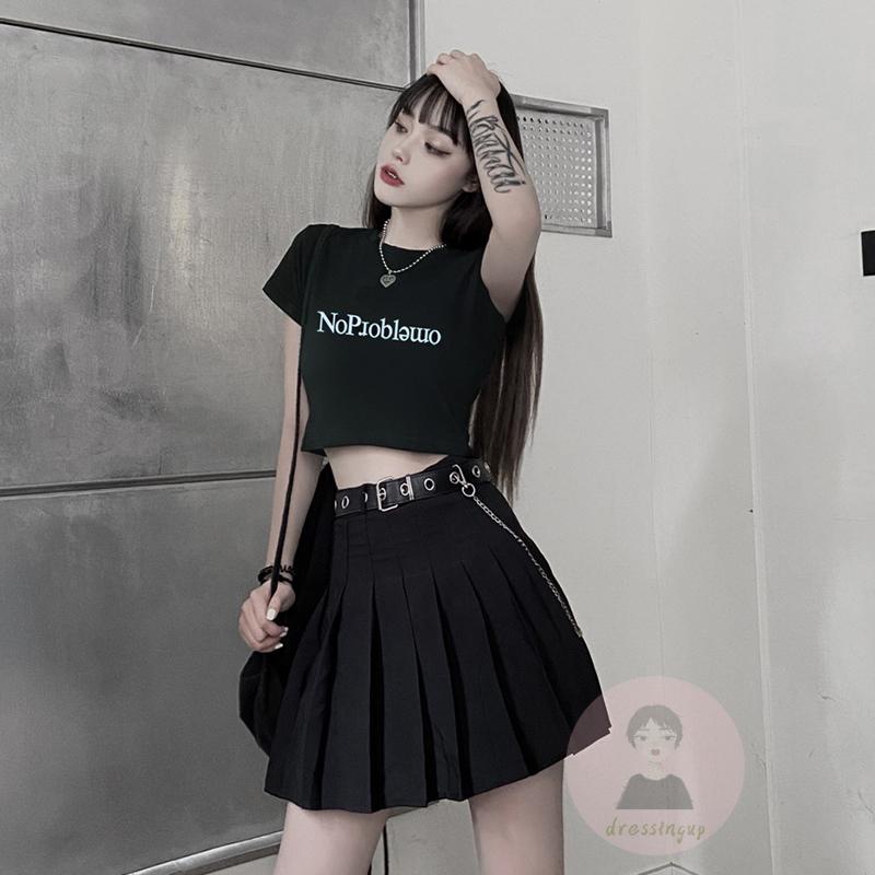 Áo Croptop Ngắn Tay Cổ Tròn Thời Trang Mùa Hè Cho Nữ